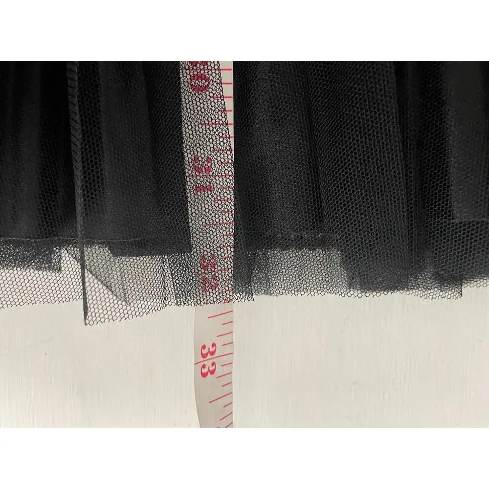 Shengsili‎ Womens Black Pleated Midi Skirt New Chevron Striped Whimsygoth Small